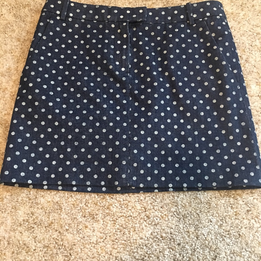 J crew mini polka dot skirt